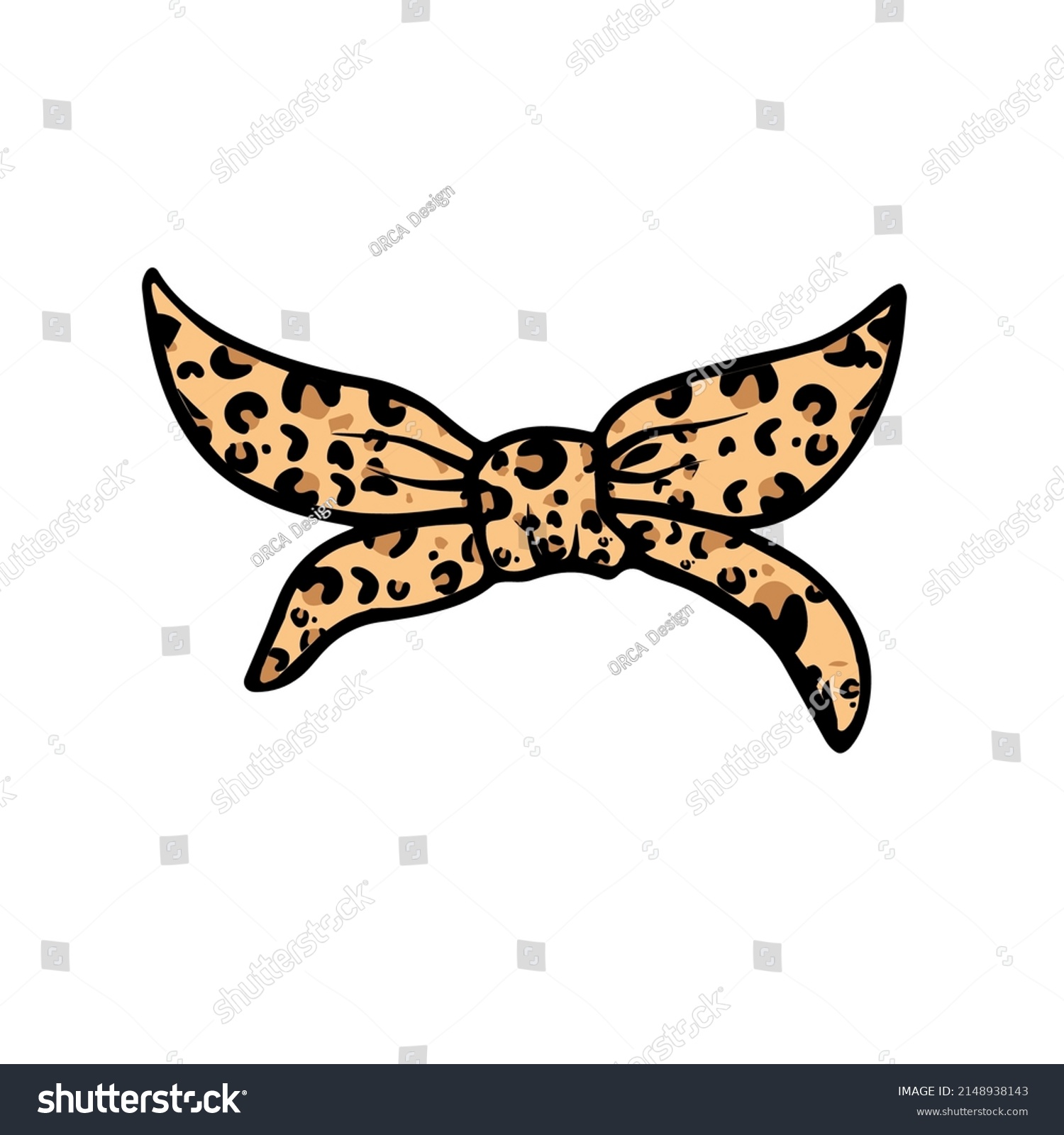 SVG of Leopard Bow ,Leopard Hair Bow,womens hair bandana with leopard print  vector design svg