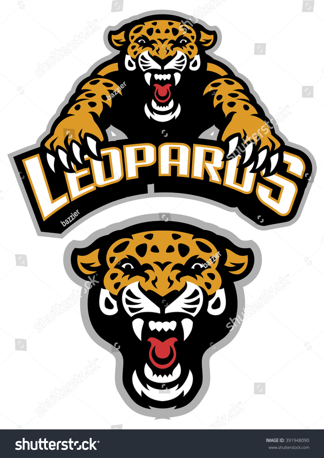 Leopard Mascot Set Stock Vector Illustration 391948090 : Shutterstock