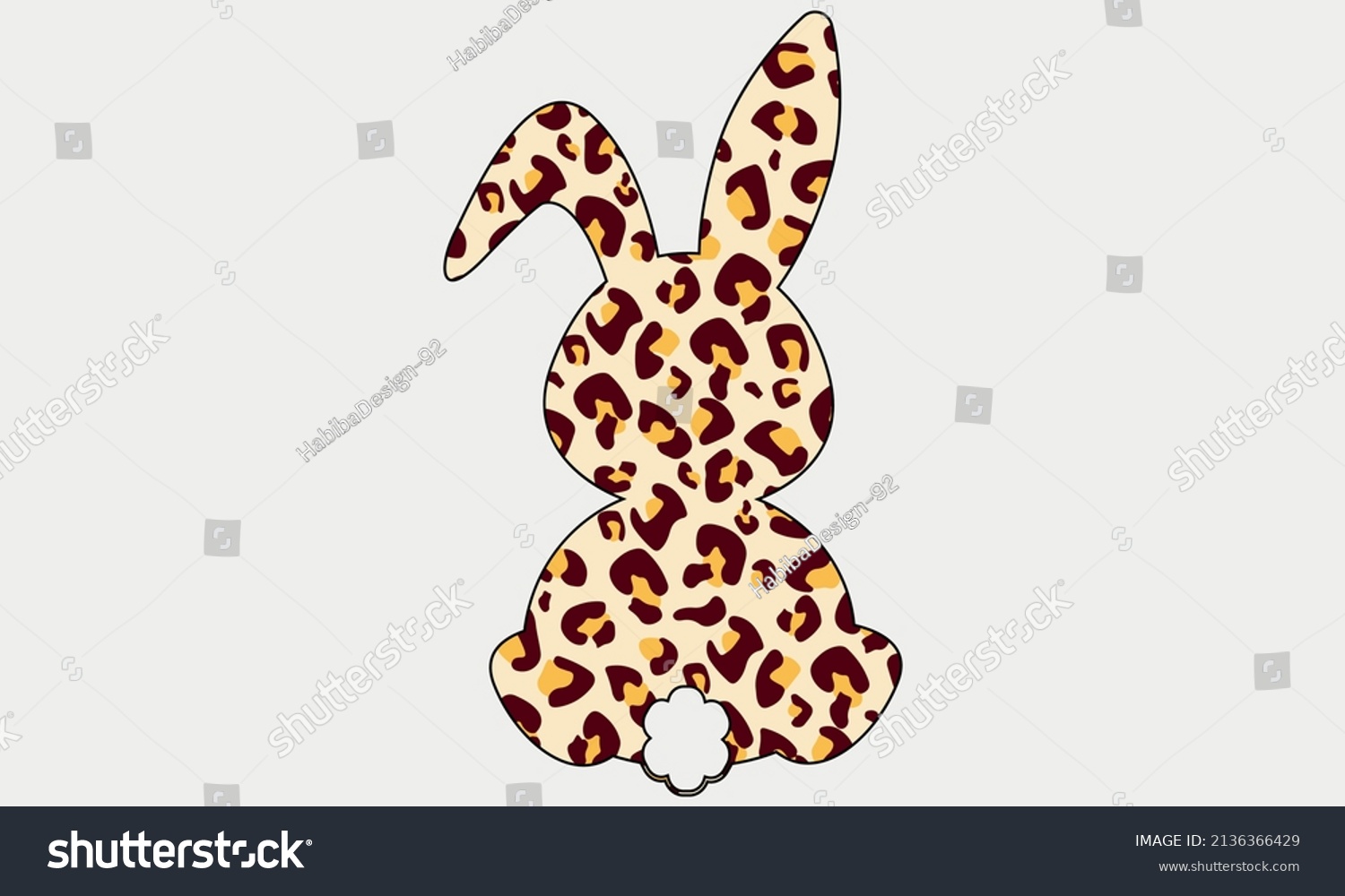 SVG of leopard plaid Bunny Svg Easter Bunny Vector and Clip Art svg