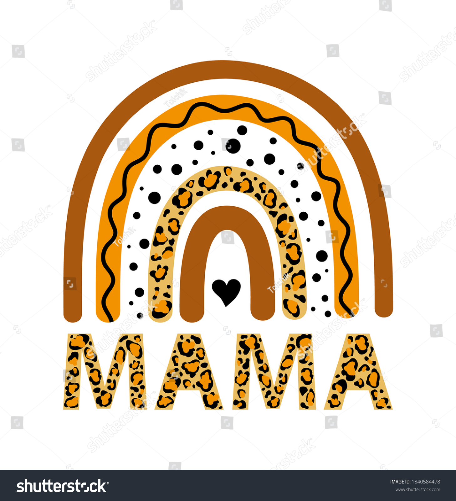 SVG of Leopard rainbow mama mom print vector illustration for shirt  svg