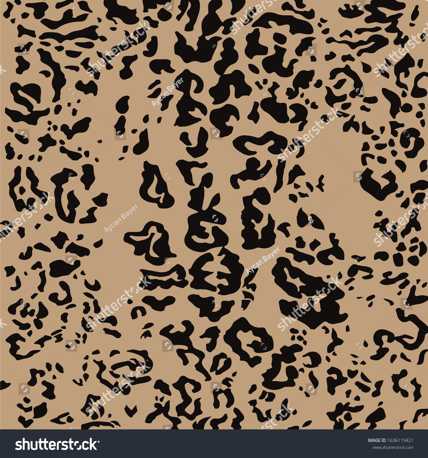 Leopard Texture Vector Black Brown Stock Vector (Royalty Free) 1636119421