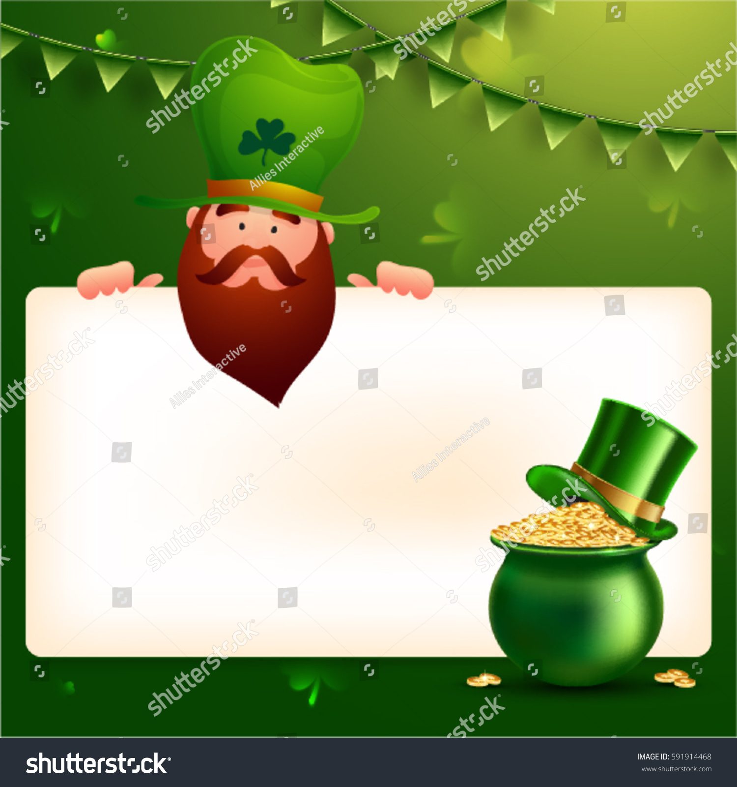Uncategorized Leprechaun Background leprechaun holding blank sign board your stock vector 591914468 for wishes st patricks day celebration green background