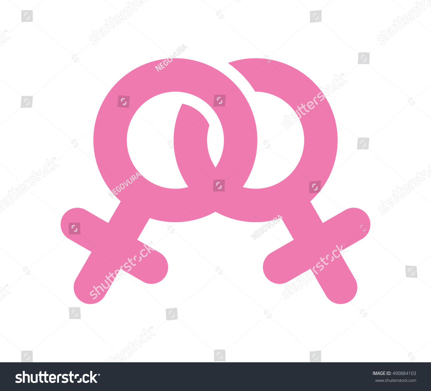 Lesbian Gender Sign Vector Icon Stock Vector 490884103 Shutterstock