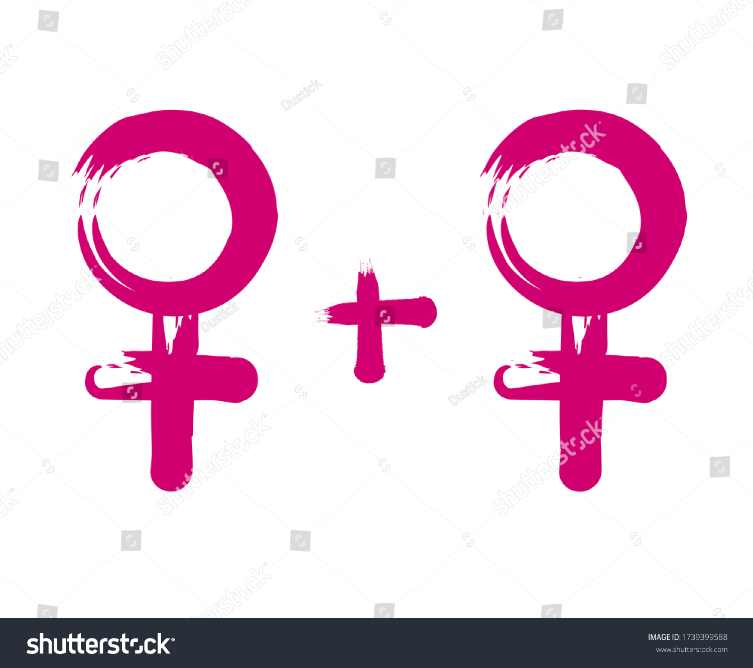 Lesbian Symbol Pink Female Sex Symbols Stock Vector Royalty Free