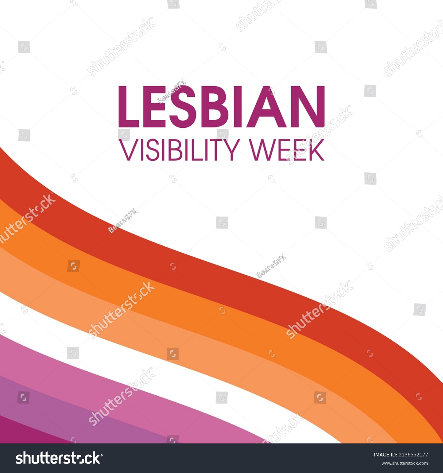 Lesbian Visibility Week Vector Waving Lesbian Stock Vector Royalty