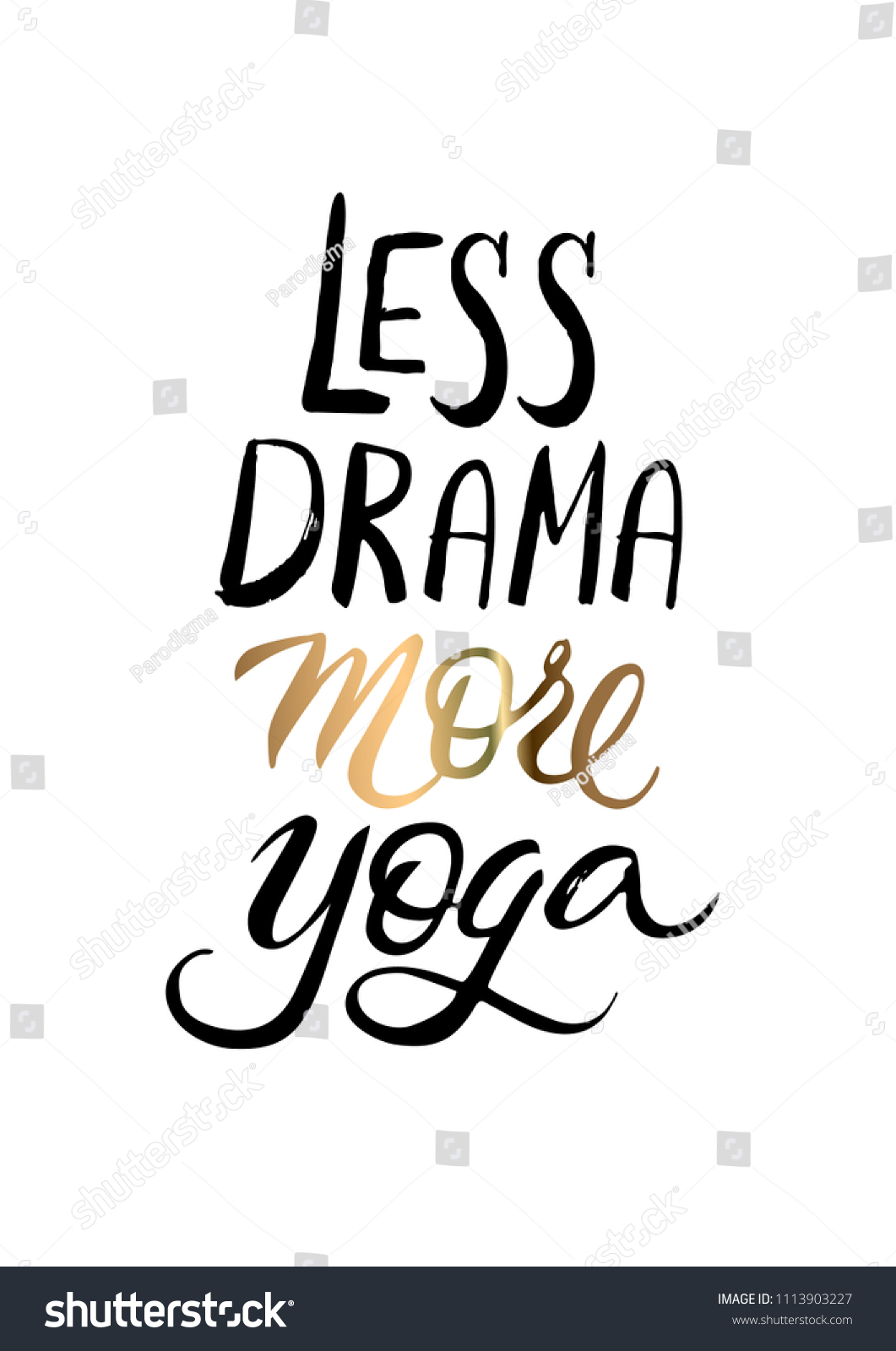 Less Drama More Yoga Quotes About Stock Vector Royalty Free