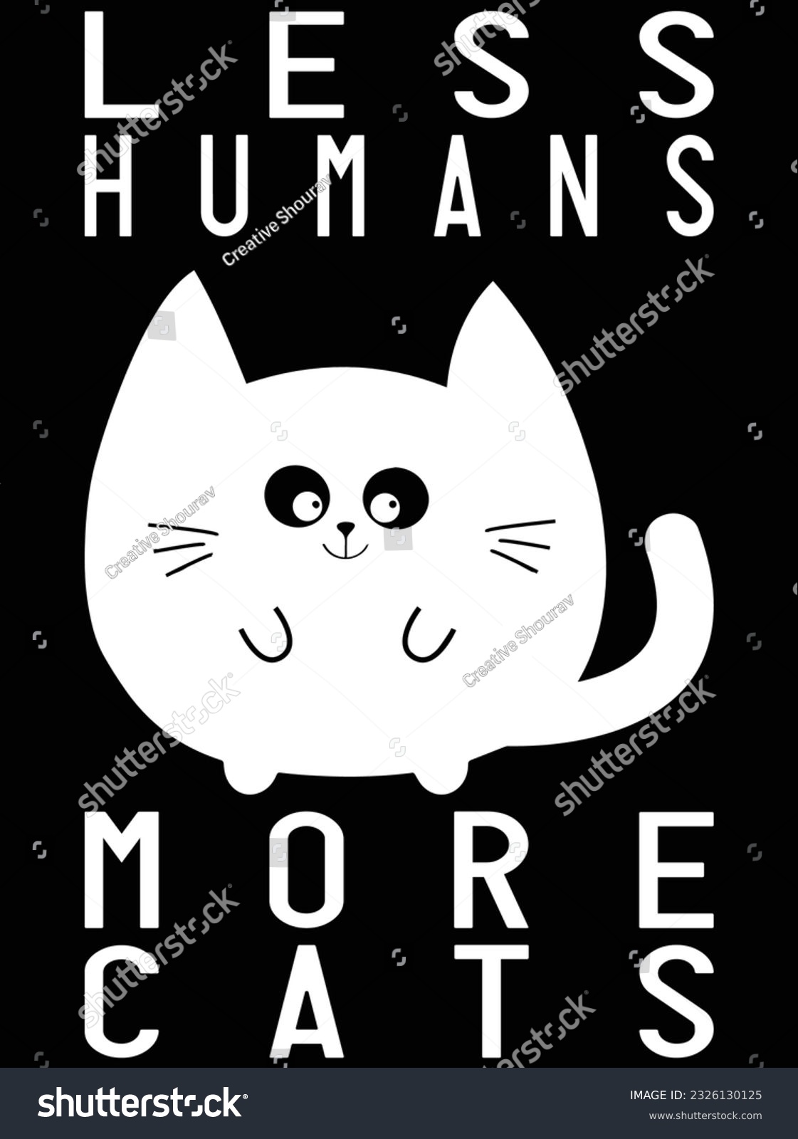 SVG of Less humans more cats vector art design, eps file. design file for t-shirt. SVG, EPS cuttable design file svg