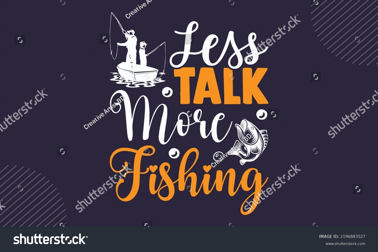 SVG of Less Talk More Fishing - Fishing T shirt Design, Hand drawn vintage illustration with hand-lettering and decoration elements, Cut Files for Cricut Svg, Digital Download svg