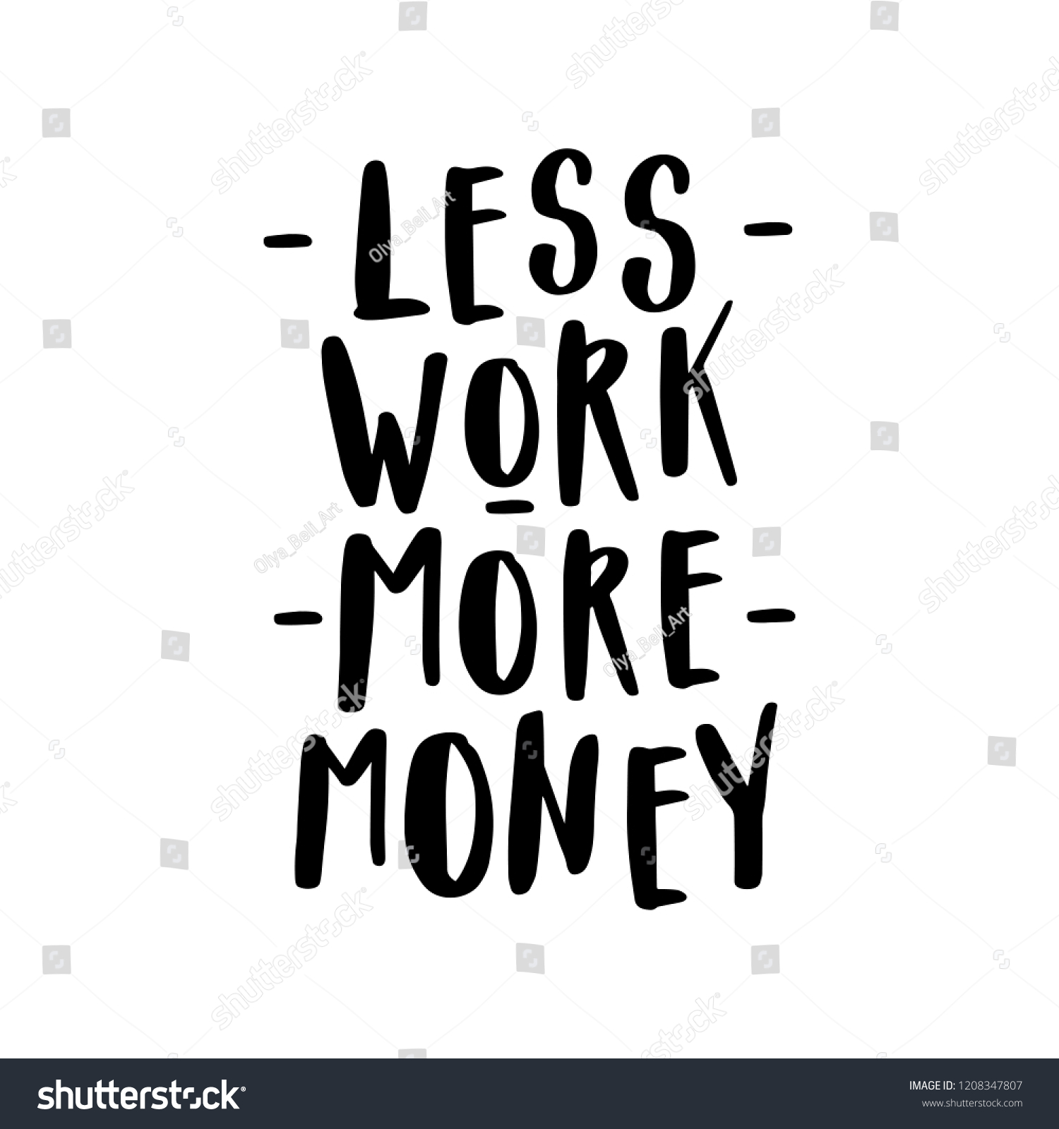 Less Work More Money Vector Illustration Stock Vector (Royalty Free ...