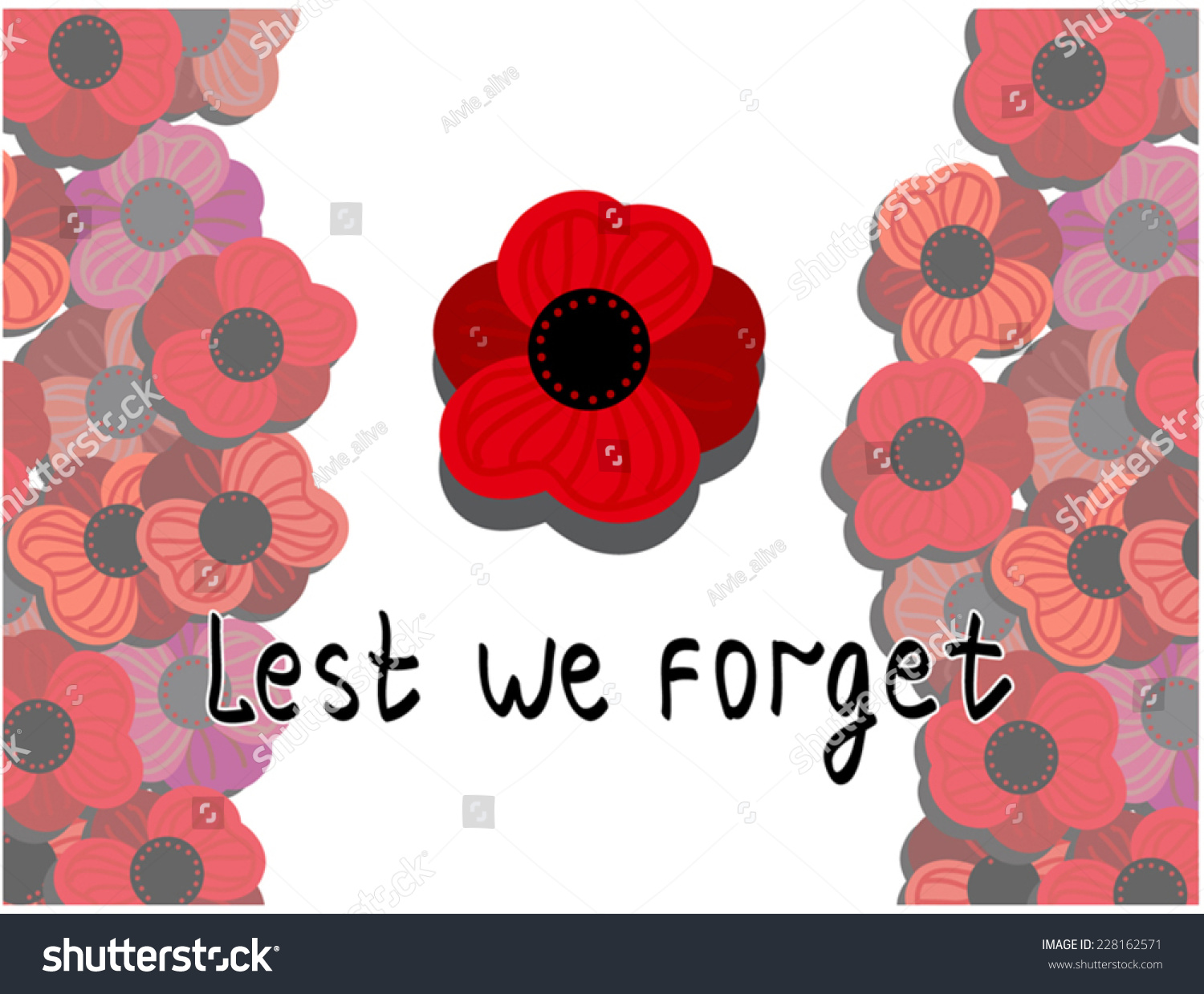 Lest We Forget Vector Illustration Remembrance Stock Vector Royalty Free