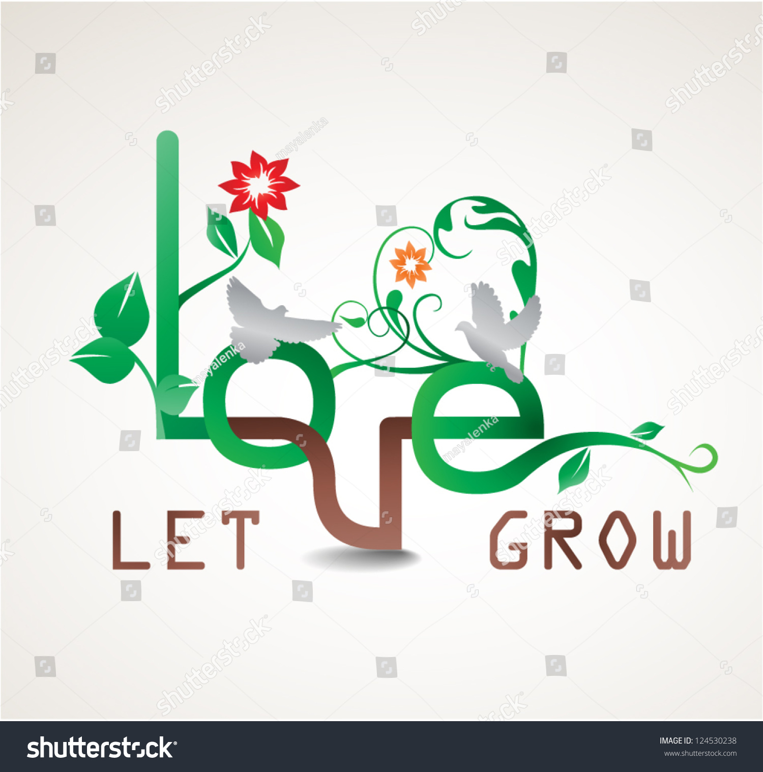 Download Let Love Grow Vector Illustration Stock Vector 124530238 ...