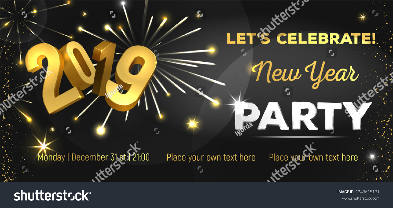 Lets Celebrate New Year Party 19 Stock Vektorgrafik Lizenzfrei