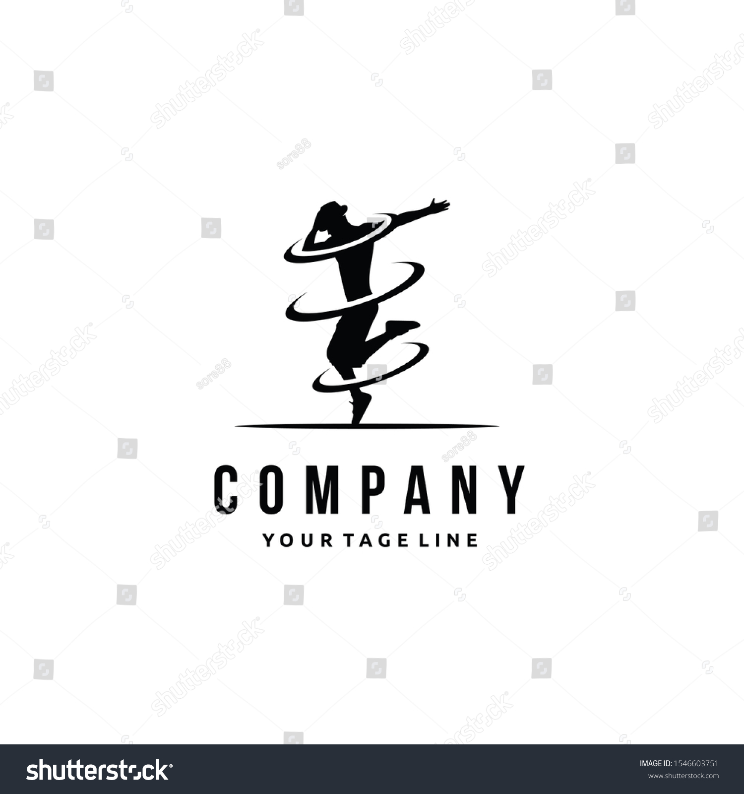 Lets Dance Logo Design Fitness Center Stock Vector (Royalty Free ...