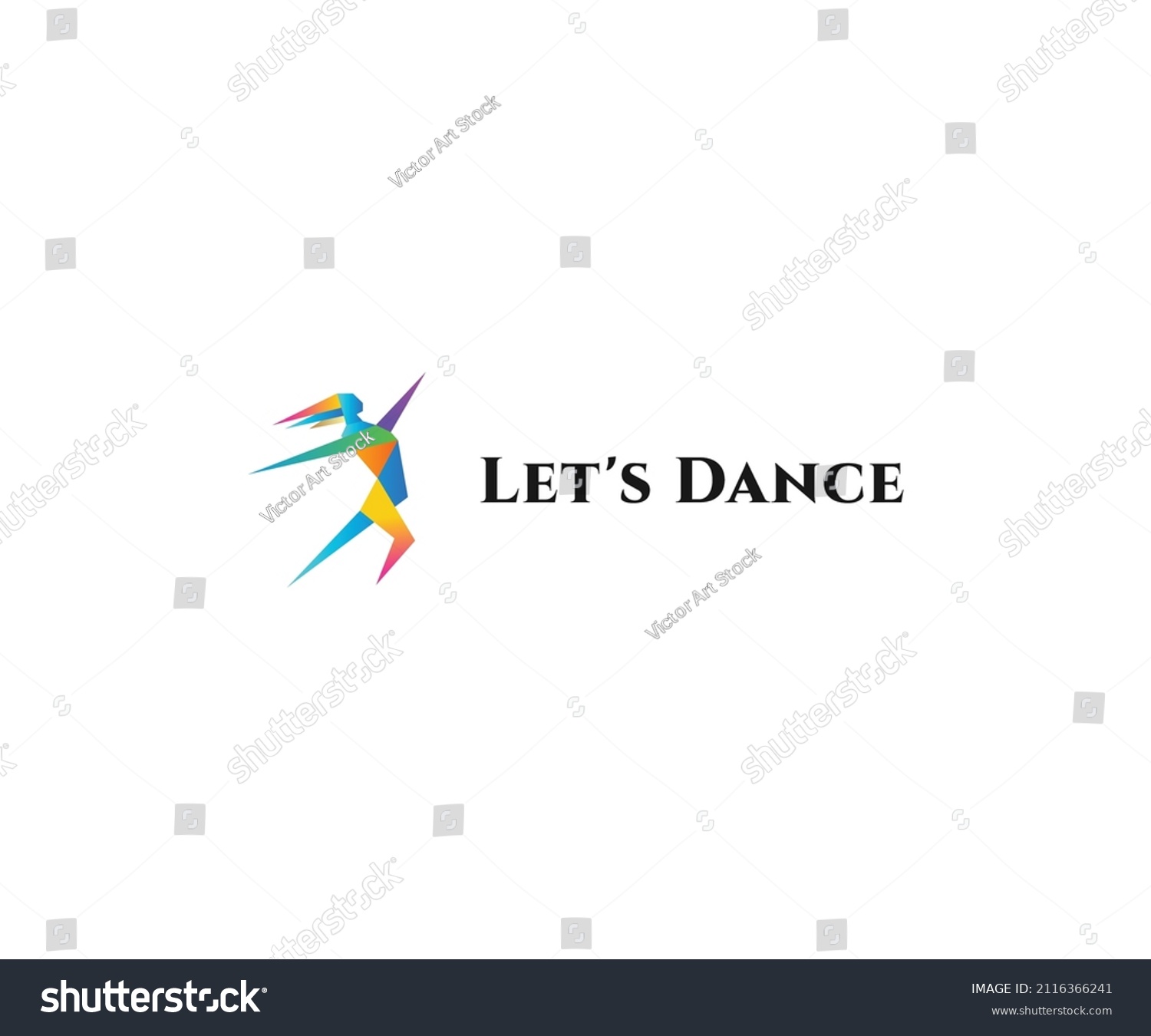 Lets Dance Logo Vector Design Dancer Stock Vector Royalty Free 2116366241