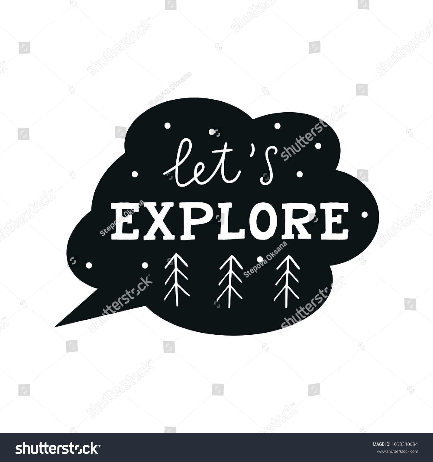 Lets Explore Cute Hand Drawn Nursery Stock Vector Royalty Free 1038340084