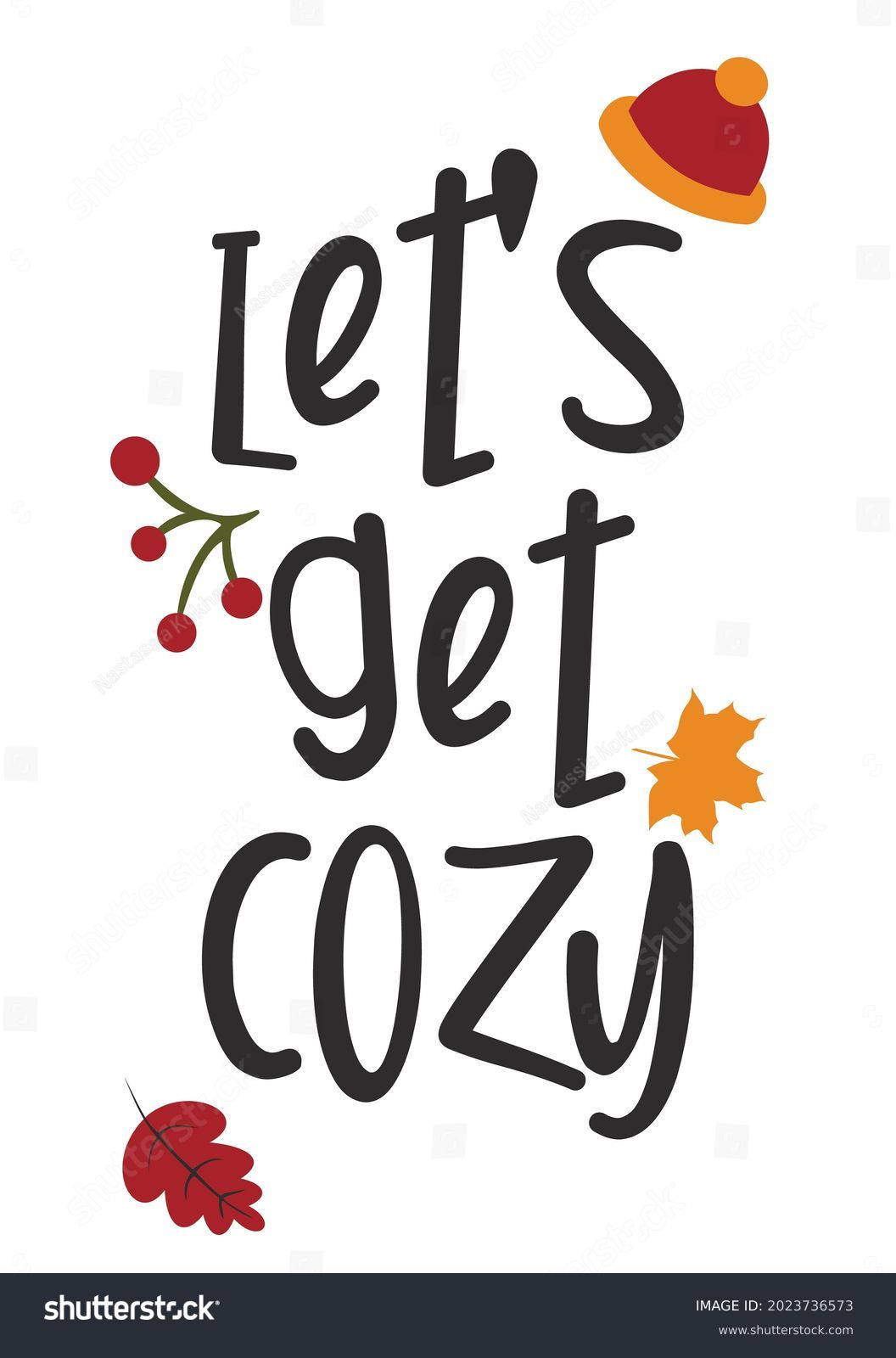 Lets Get Cozy Svg Fall Quote Stock Vector (royalty Free) 2023736573 