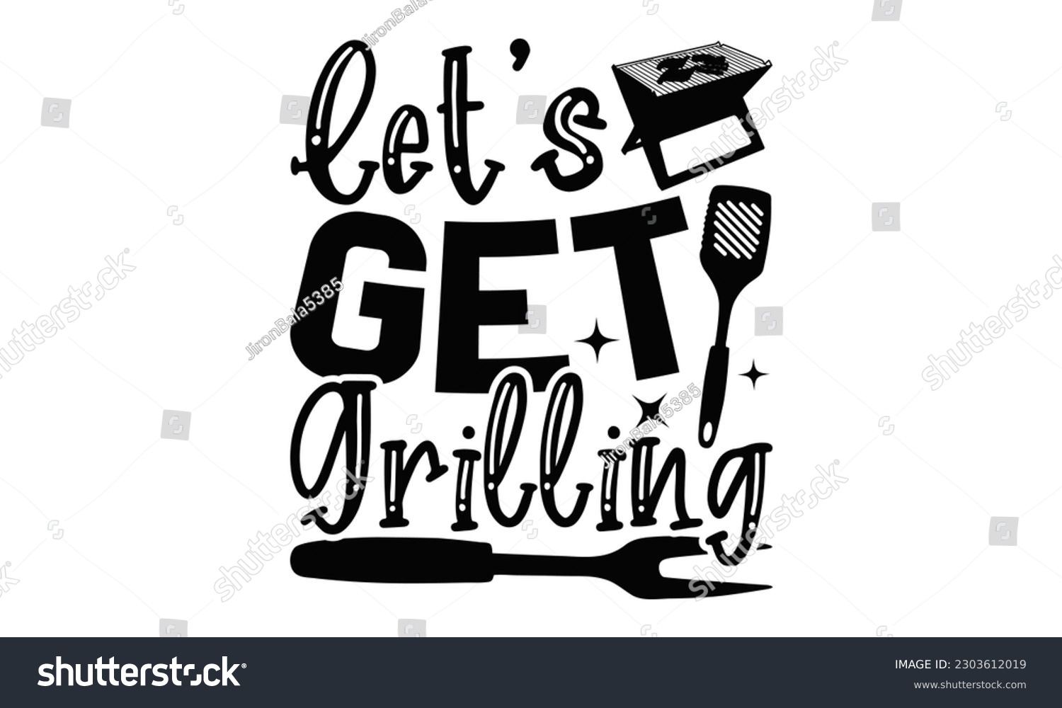SVG of Let’s Get Grilling - Barbecue SVG Design, Hand drawn vintage hand lettering, EPS, Files for Cutting, Illustration for prints on t-shirts, bags, posters, cards and Mug.


 svg