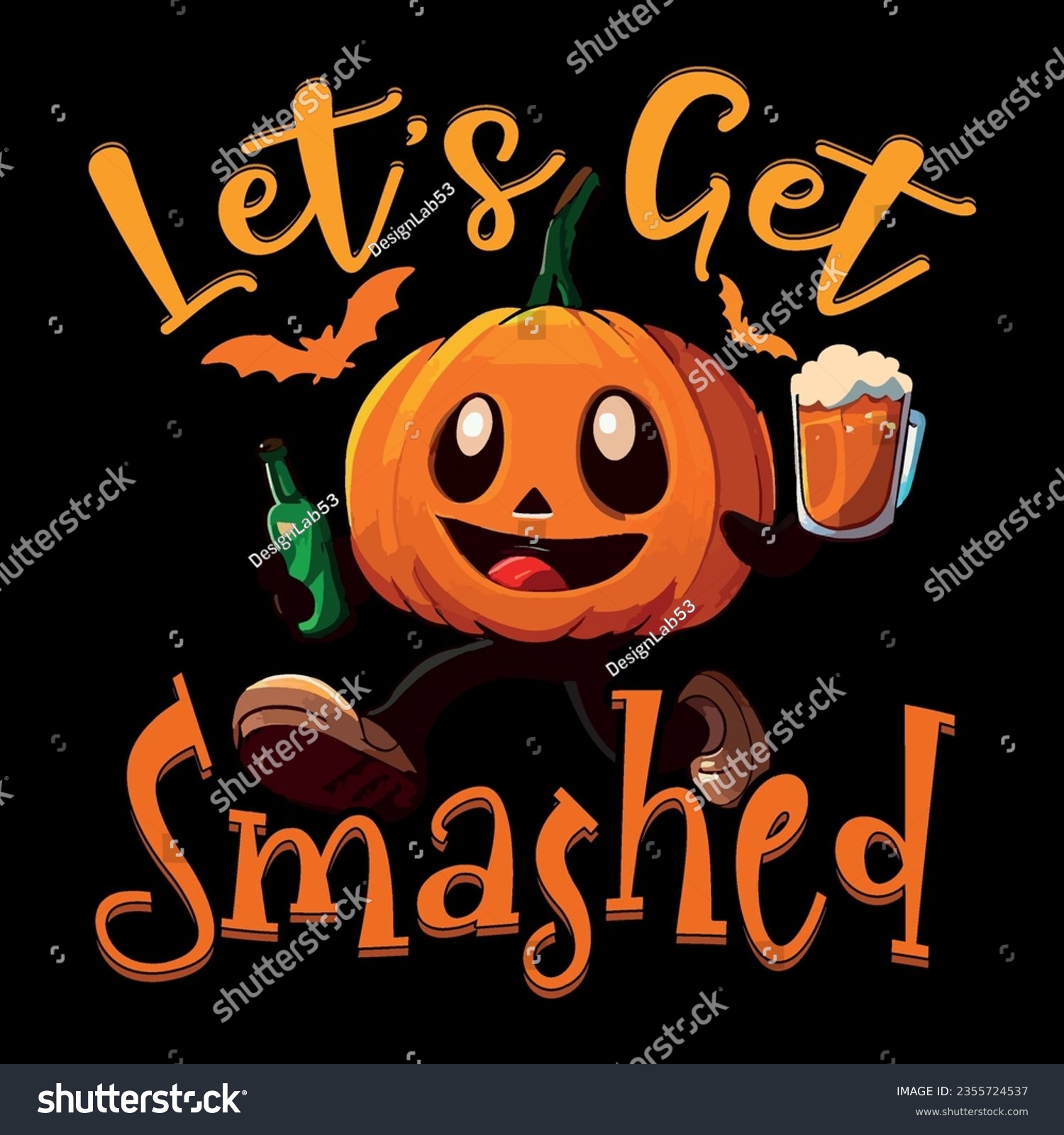 SVG of Let's get smashed Halloween t shirt design svg