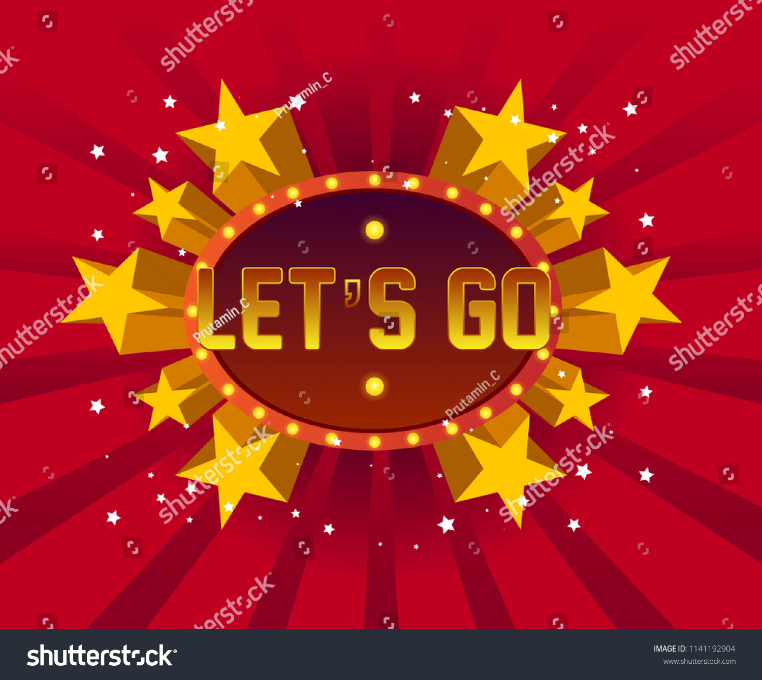 Lets Go Beautiful Greeting Card Background Stock Vector Royalty Free
