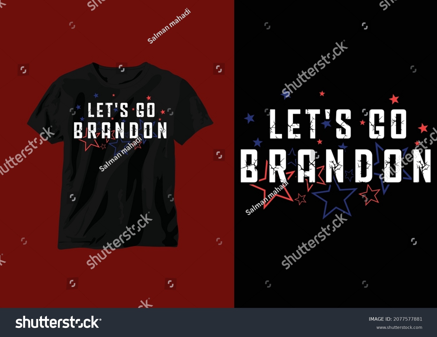 SVG of Let's go Brandon T-shirt design. USA grunge flag t shirt design. Vector svg