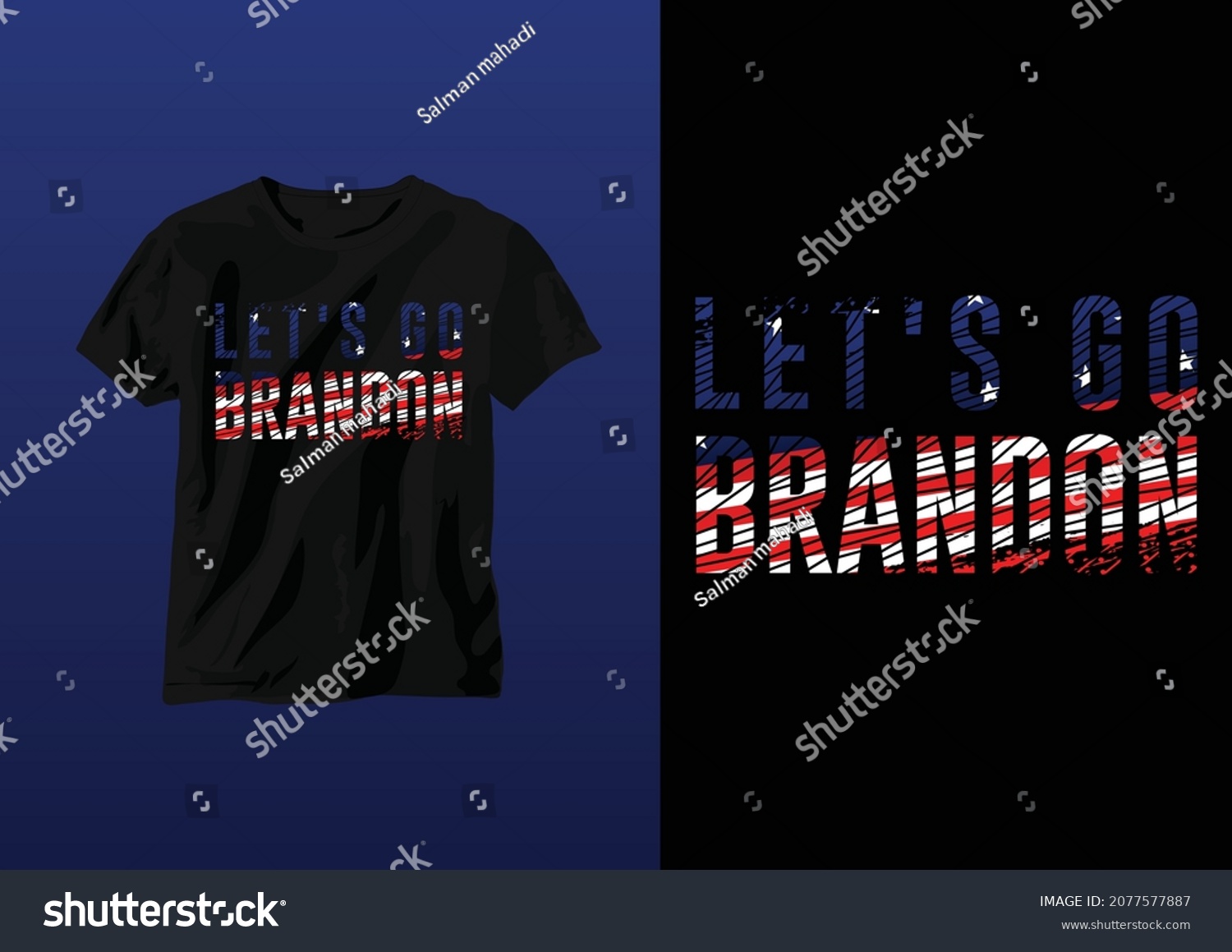 SVG of Let's go Brandon T-shirt design. USA grunge flag t shirt design. Vector svg
