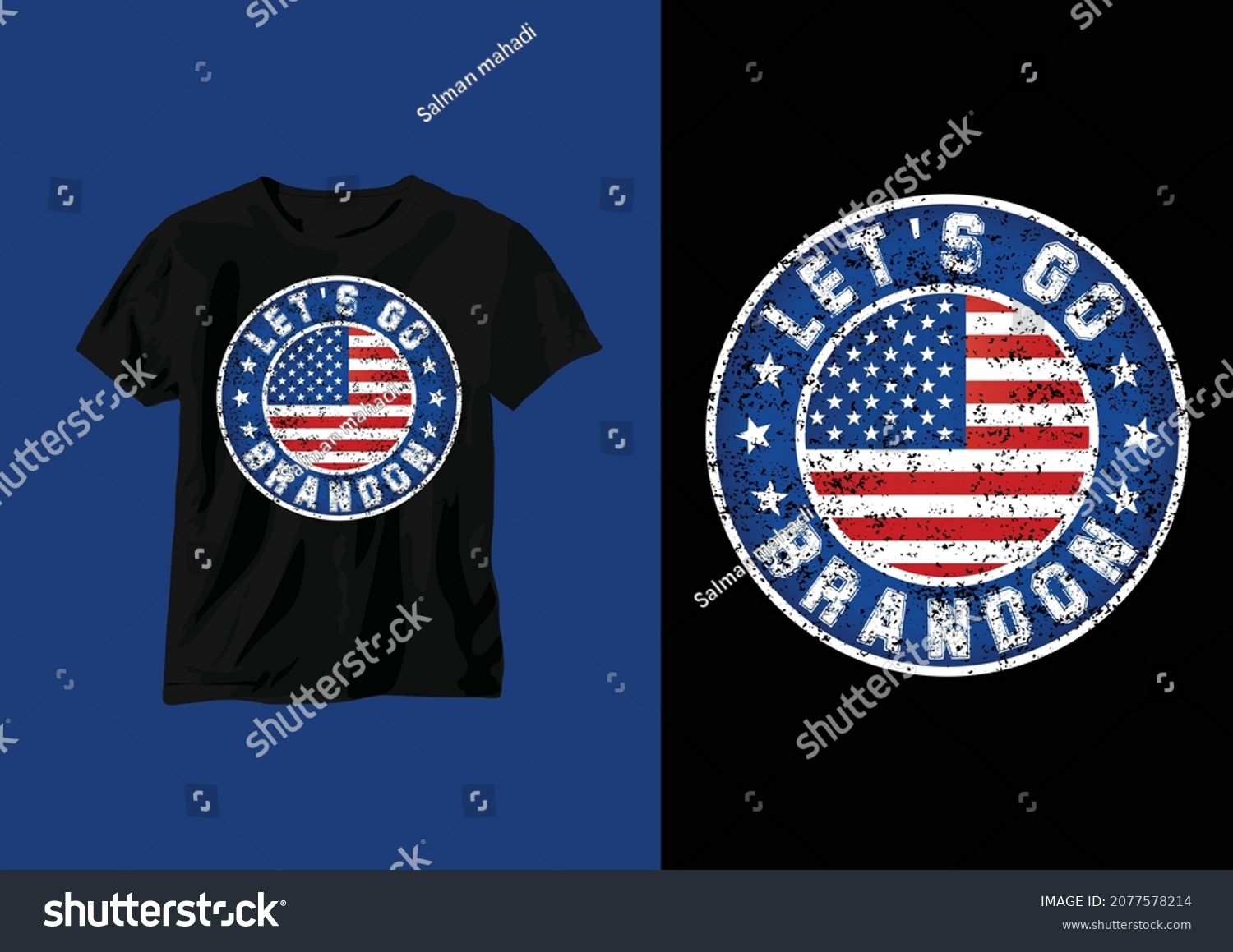 SVG of Let's go, Brandon T-shirt design. USA grunge flag t shirt design. Vector svg