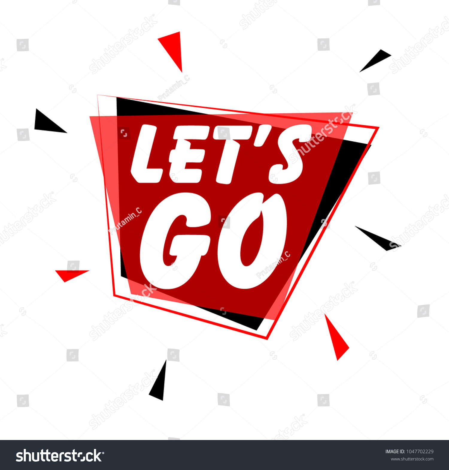 Lets Go Sign Red Label Stock Vector Royalty Free
