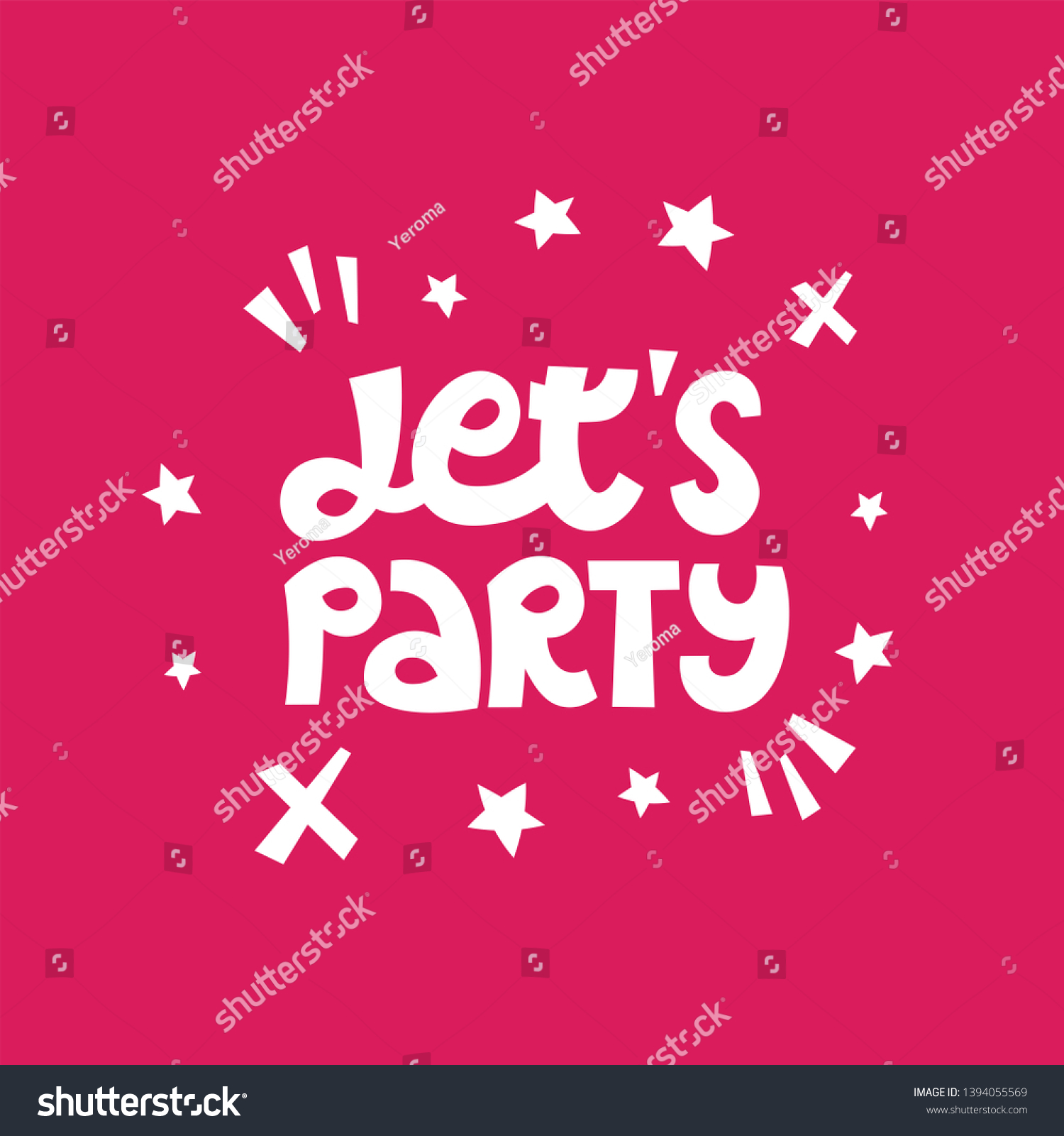 Lets Party Vector Hand Drawn Lettering Stock Vector (Royalty Free ...