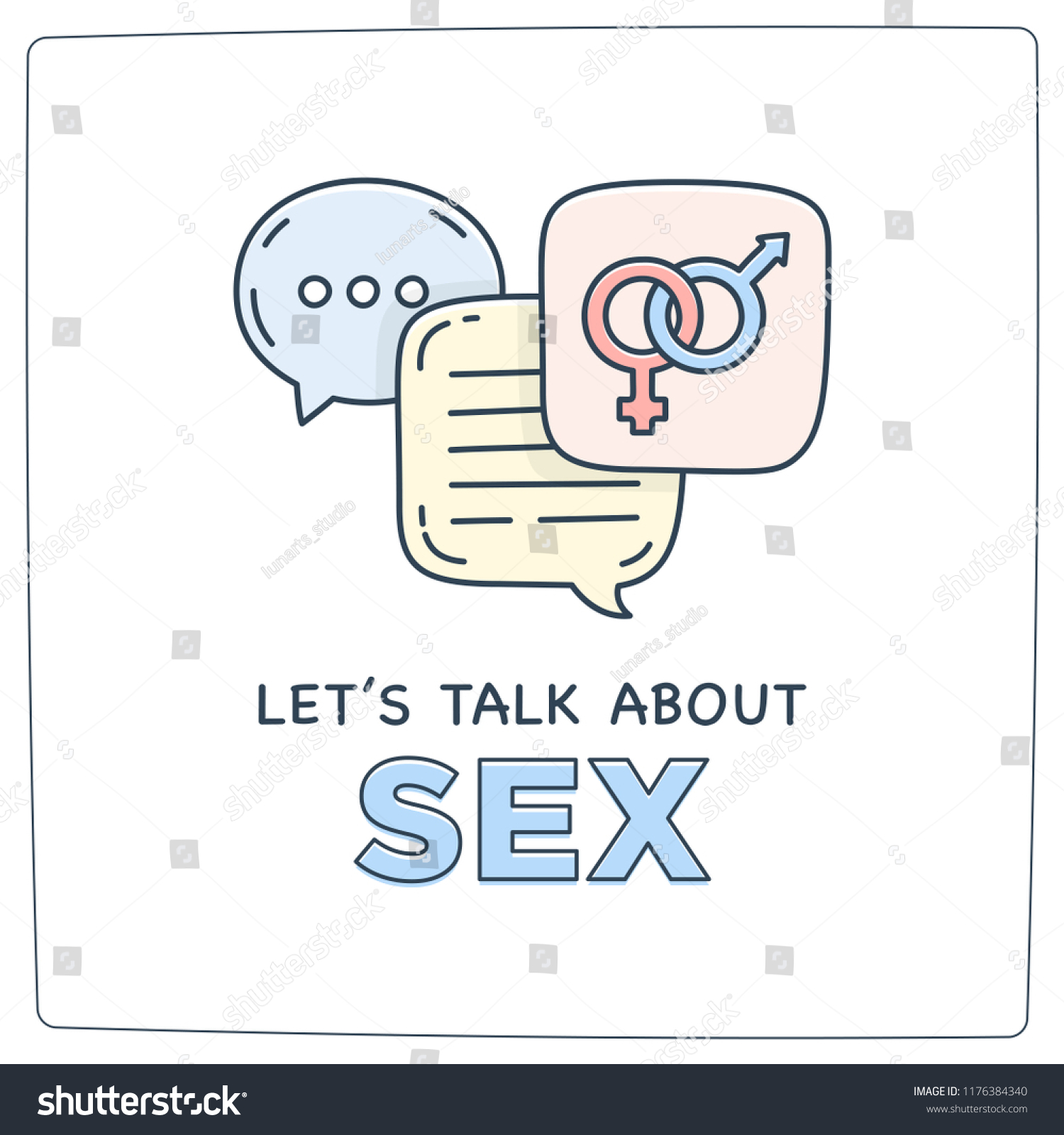 Lets Talk About Sex Doodle Illustration เวกเตอร์สต็อก ปลอดค่าลิขสิทธิ์ 1176384340 Shutterstock 5572