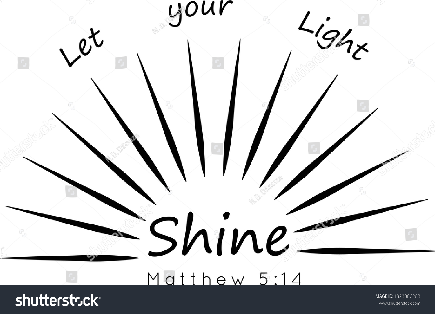 Let Your Light Shine Christian Faith Stock Vector (Royalty Free) 1823806283