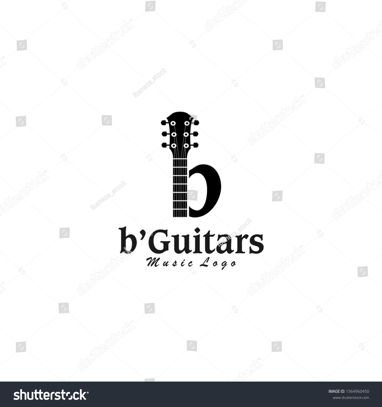 Leter B Guitars Logo Vector Stock Vector (Royalty Free) 1564960450