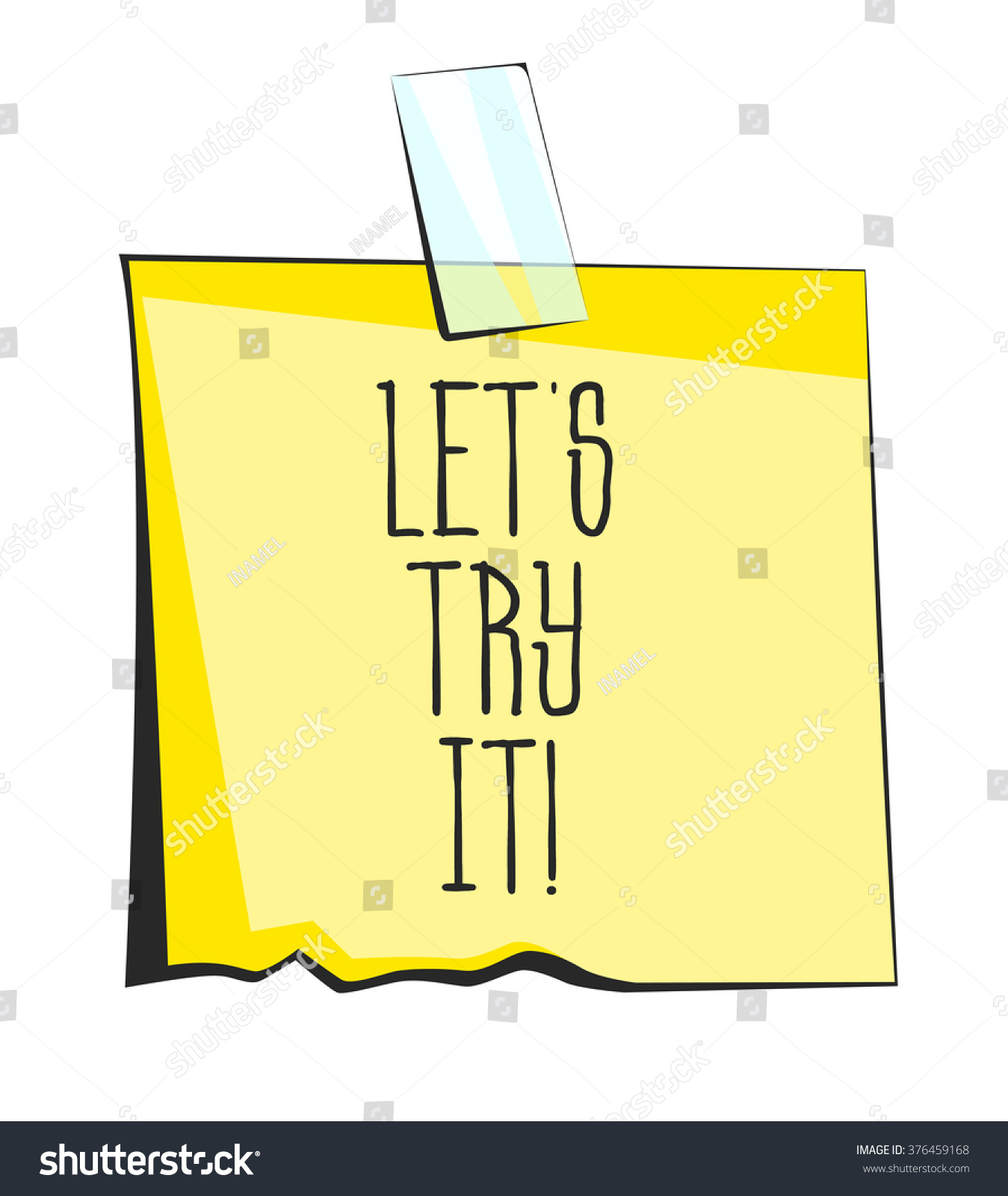 Lets Try Paper Sticky Note Retro Stock Vector Royalty Free