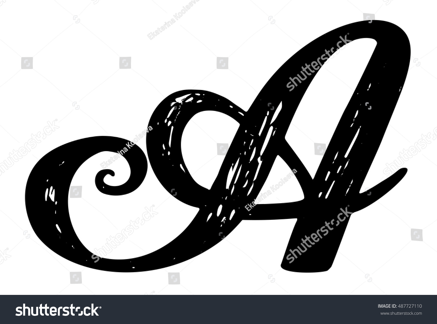 Letter Calligraphy Alphabet Typeset Lettering Hand Stock Vector