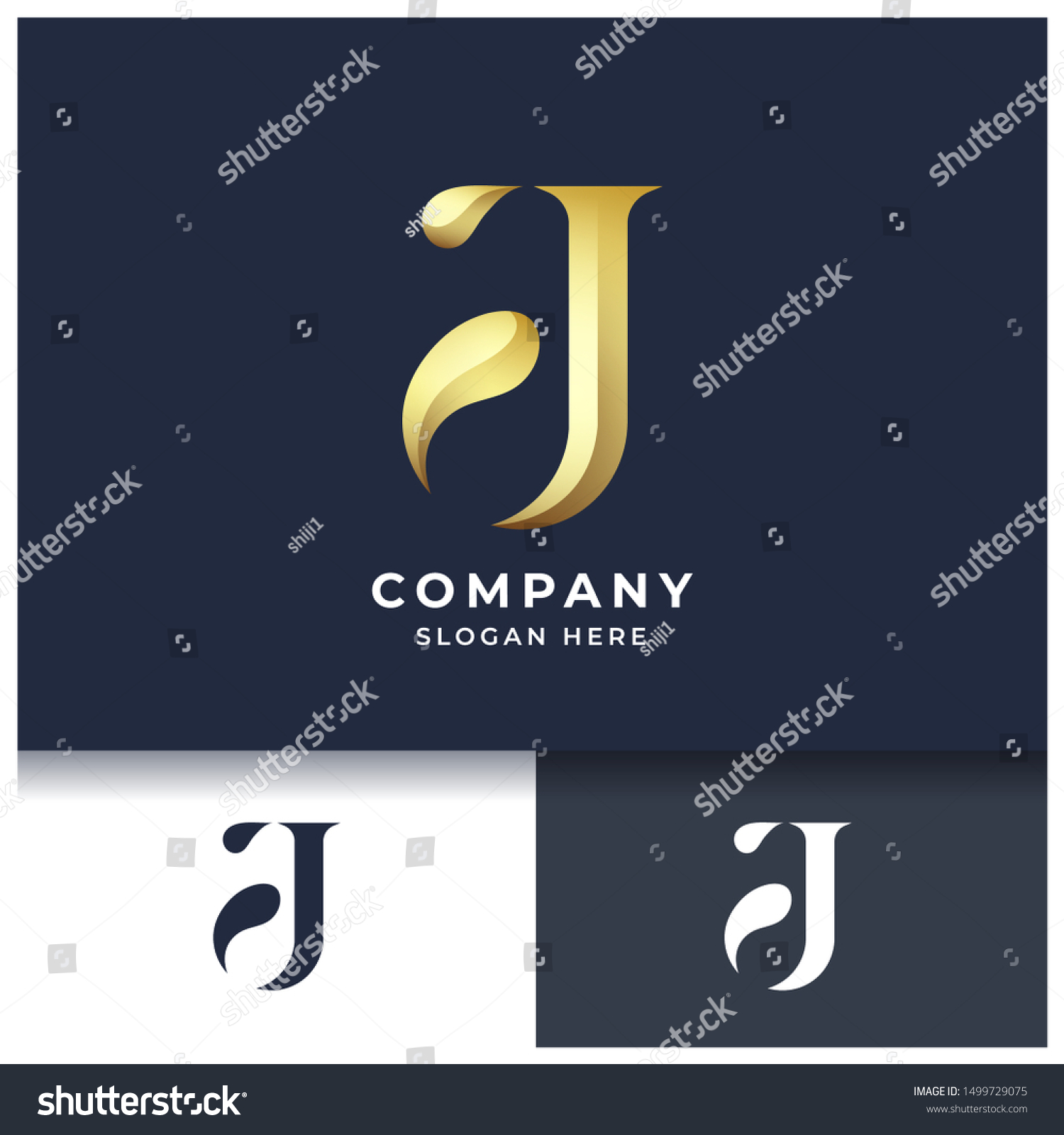 Letter J Monogram Logo Design Stock Vector (Royalty Free) 1499729075