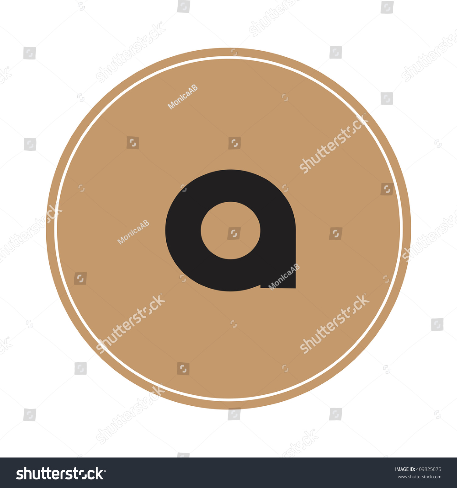 Letter Rounded Shape Icon Logo Brown Stock Vector (Royalty Free ...