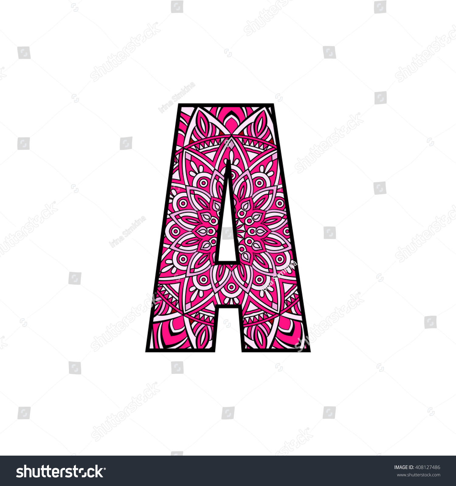 Letter A Typographic Alphabet Contains Vibrant Stock Vector 408127486 ...