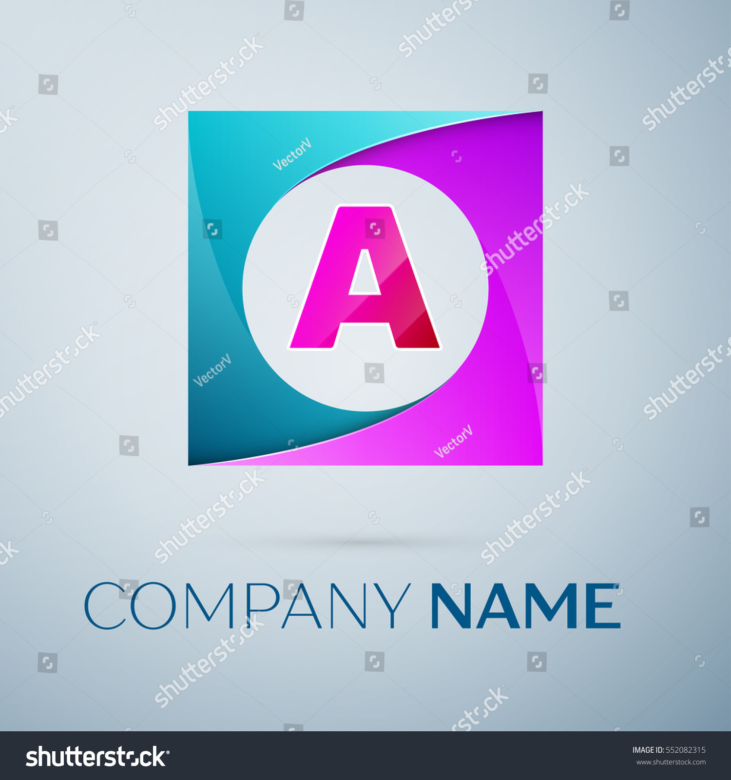 letter vector logo symbol colorful square stock vector royalty free