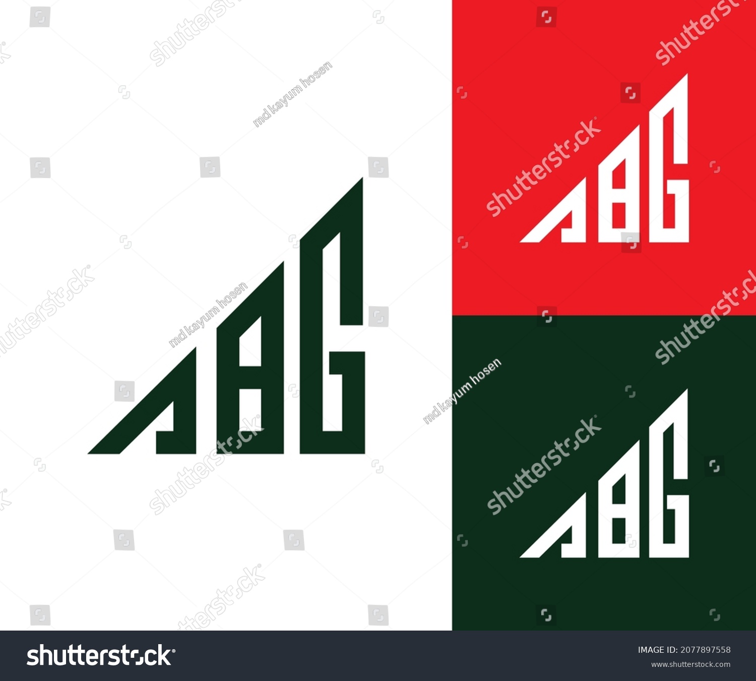 SVG of letter ABG monogram alphabet logo design svg