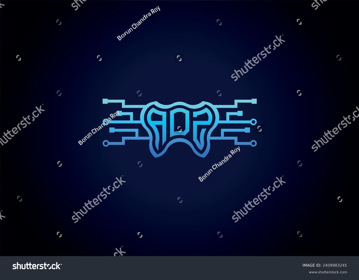 SVG of Letter ADZ Modern Technology Vector Monogram Dental care shape Logo. svg