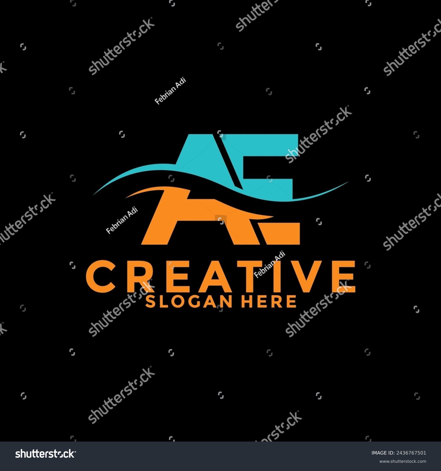 SVG of Letter AE initial Modern and strong With Wave abstract logo design, Initial Letter Logo vector template svg