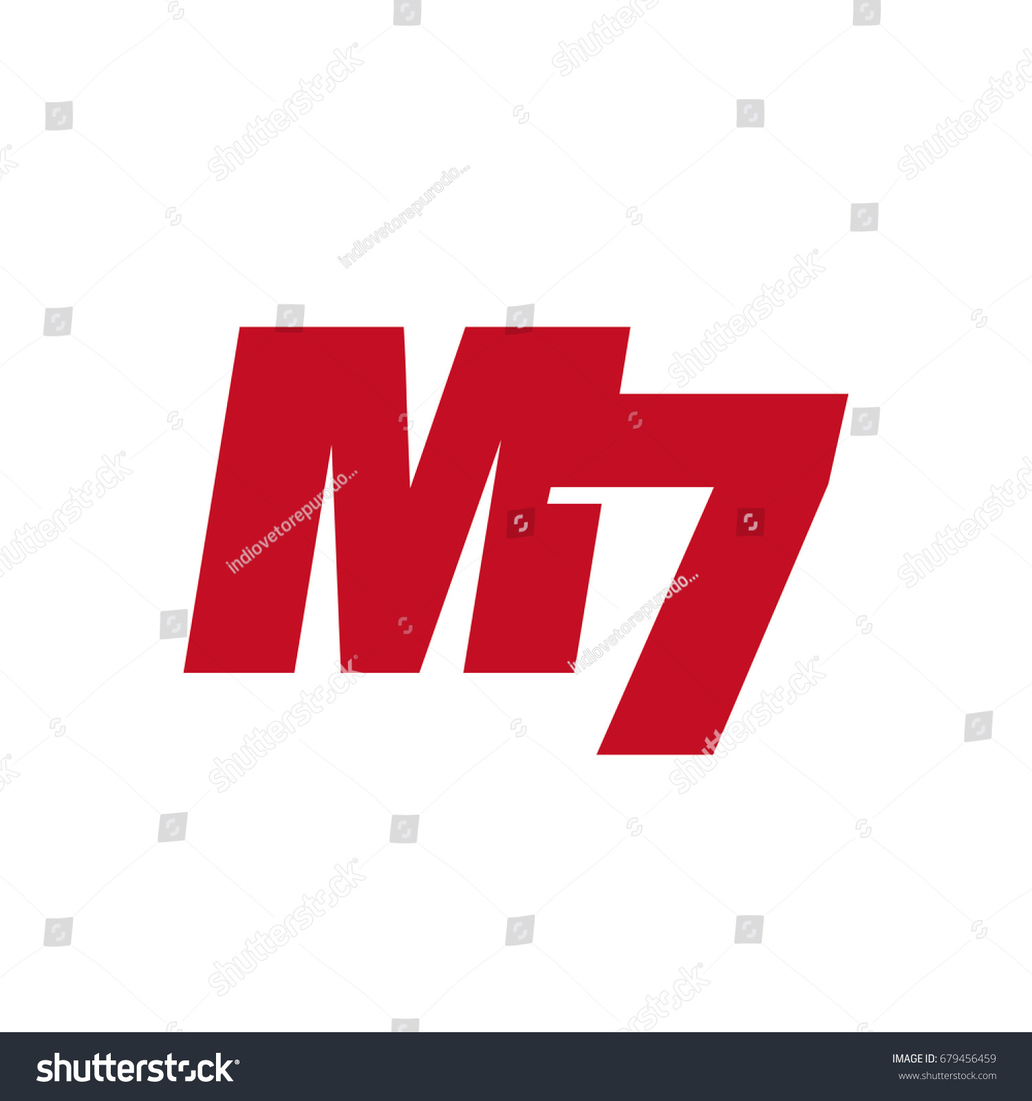 Letter Number M 7 Logo M7 Stock Vector Royalty Free 679456459