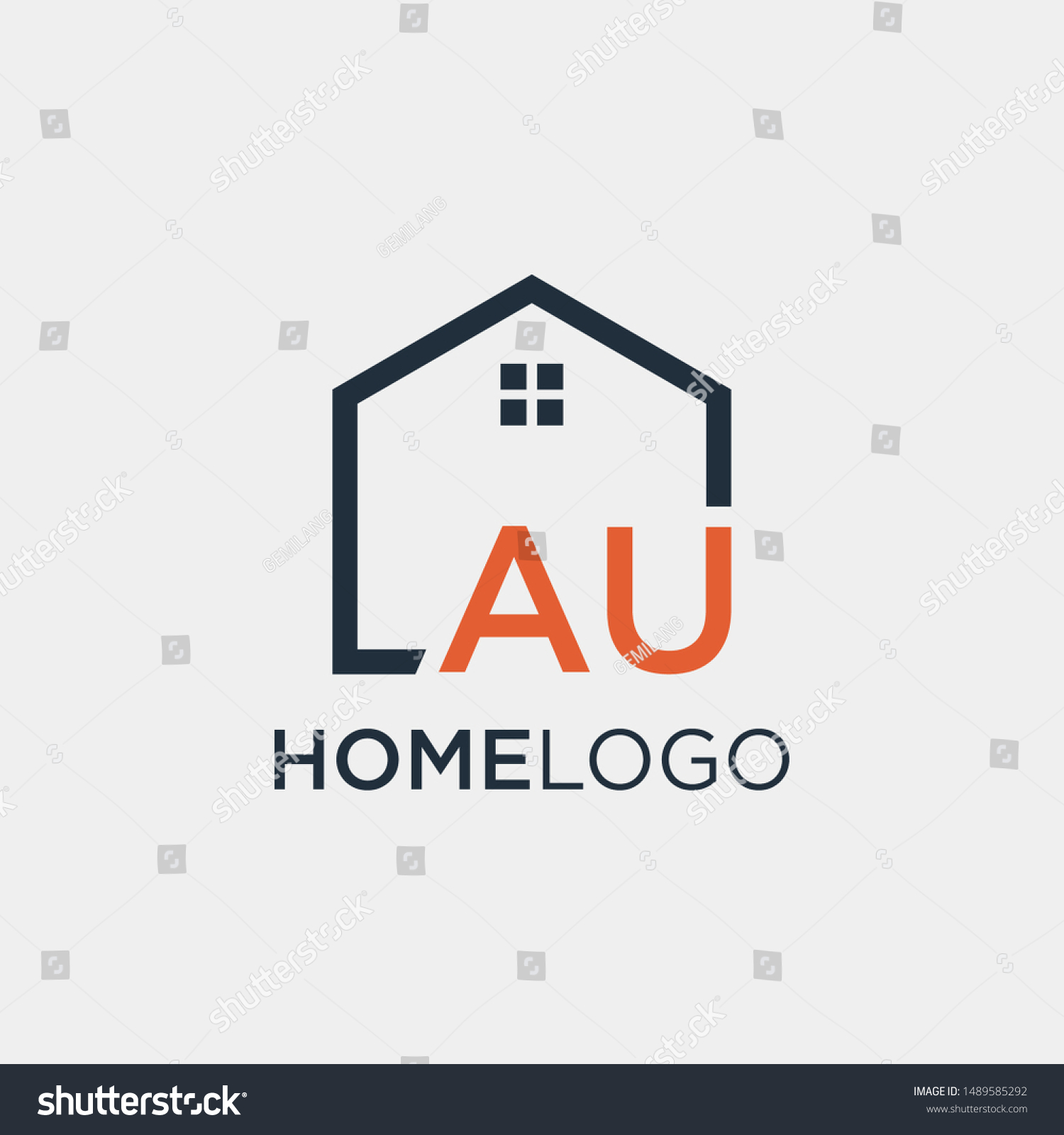 Letter Au Line House Real Estate Stock Vector Royalty Free