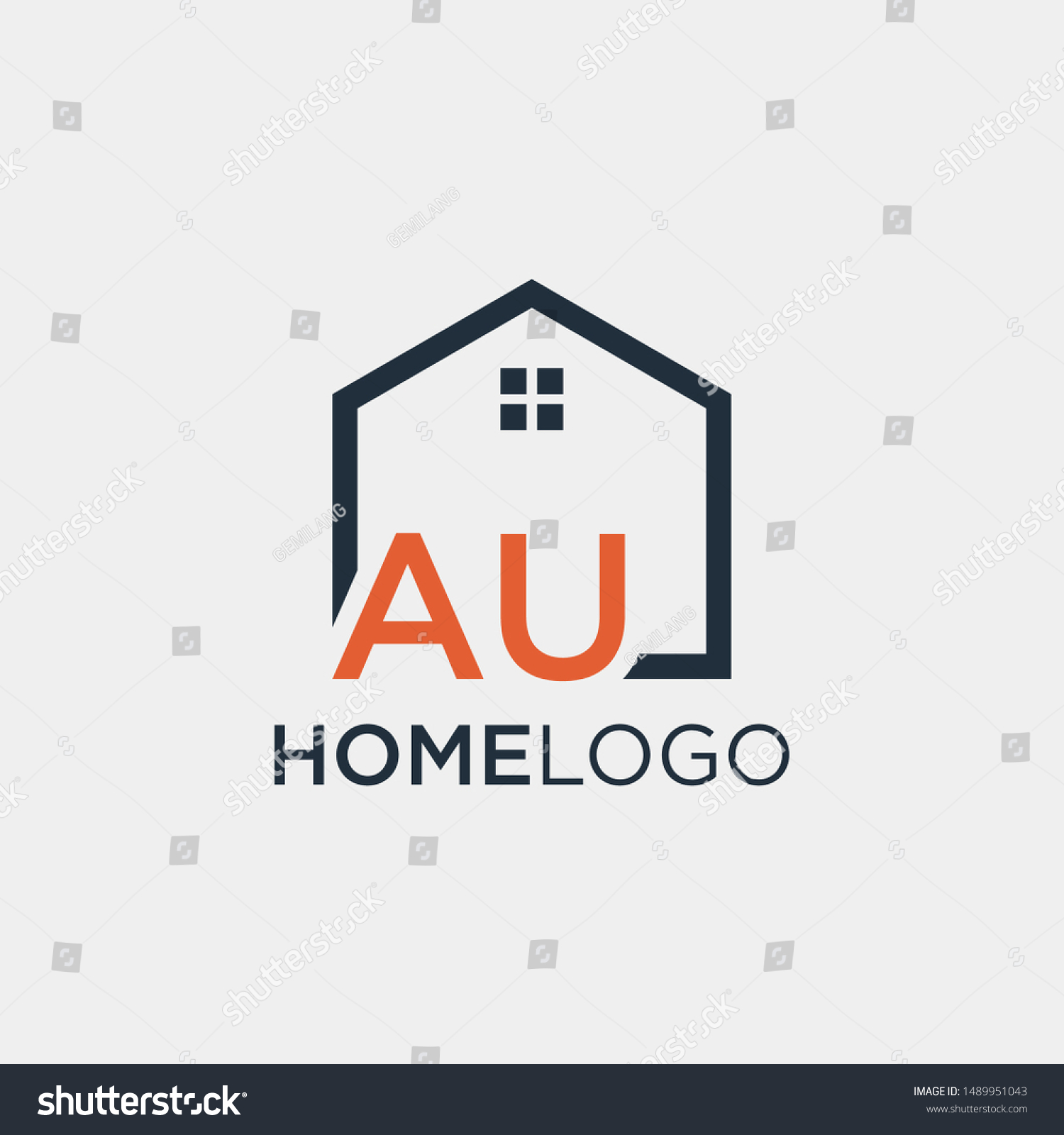 Letter Au Line House Real Estate Stock Vector Royalty Free
