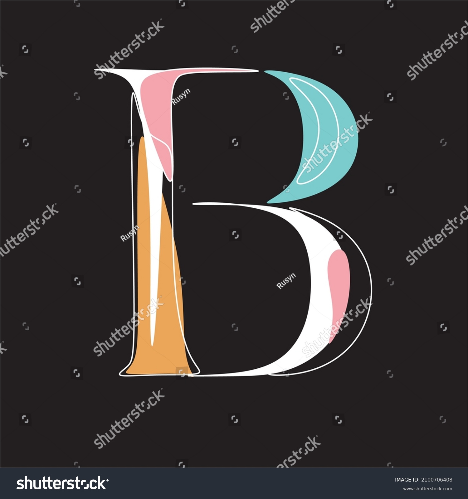 Letter B Abstract Line Art Minimalist Stock Vector (Royalty Free ...