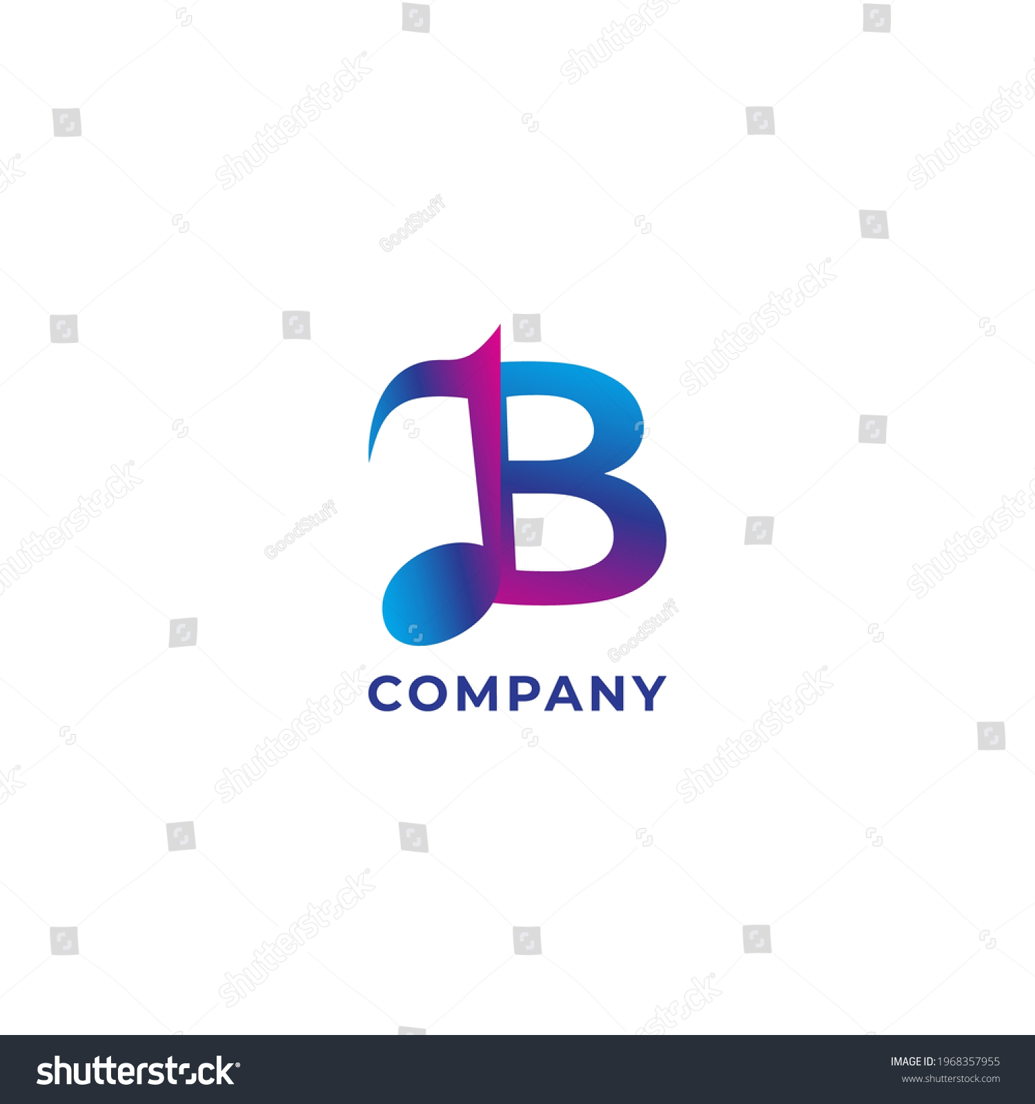 Letter B Alphabet Music Logo Design Stock Vector (Royalty Free ...