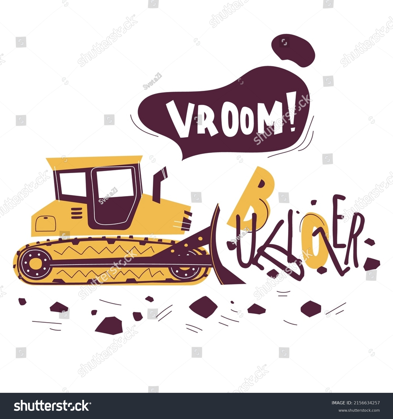 Letter B Bulldozer Children Abc Poster Stock Vector (Royalty Free ...