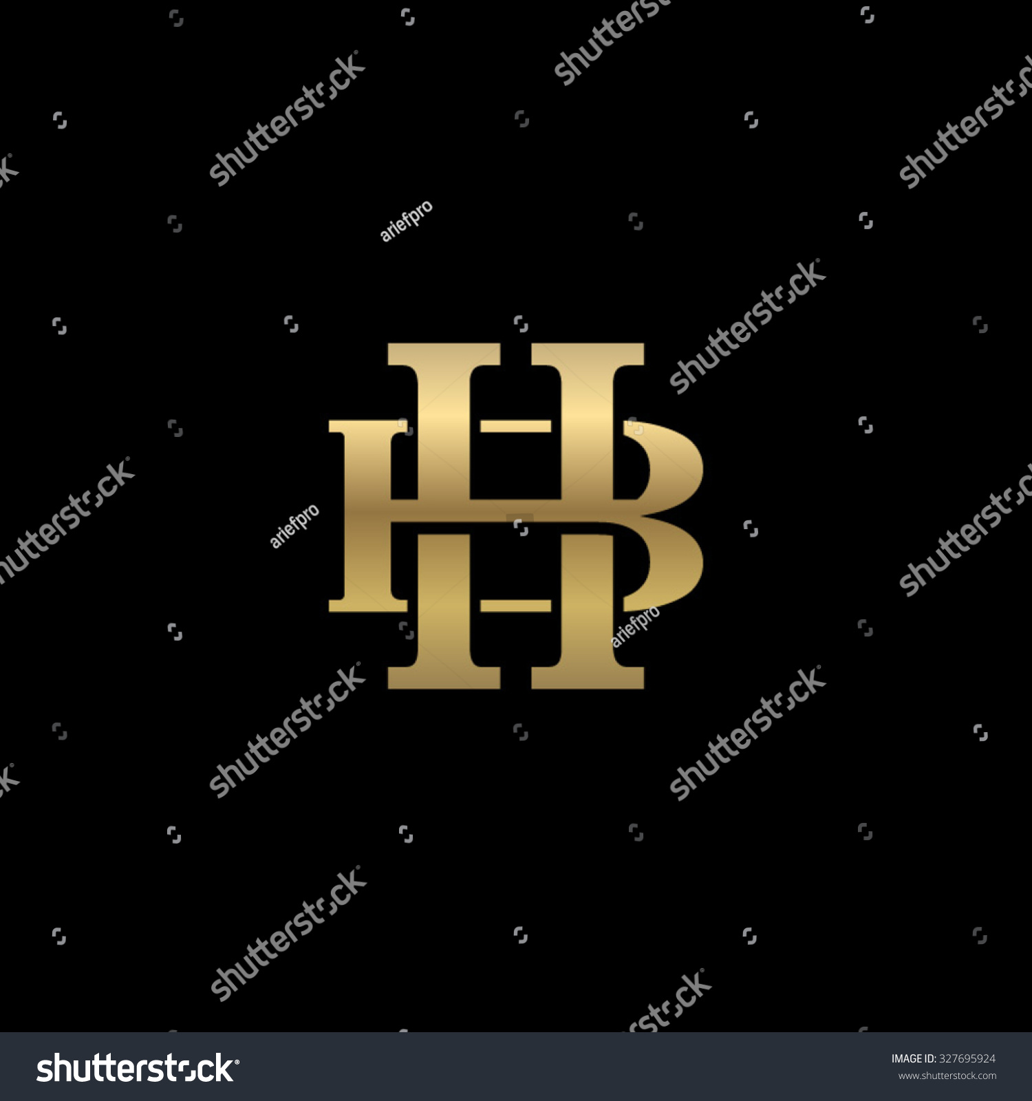 Letter B H Monogram Golden Logo 库存矢量图（免版税）327695924 | Shutterstock