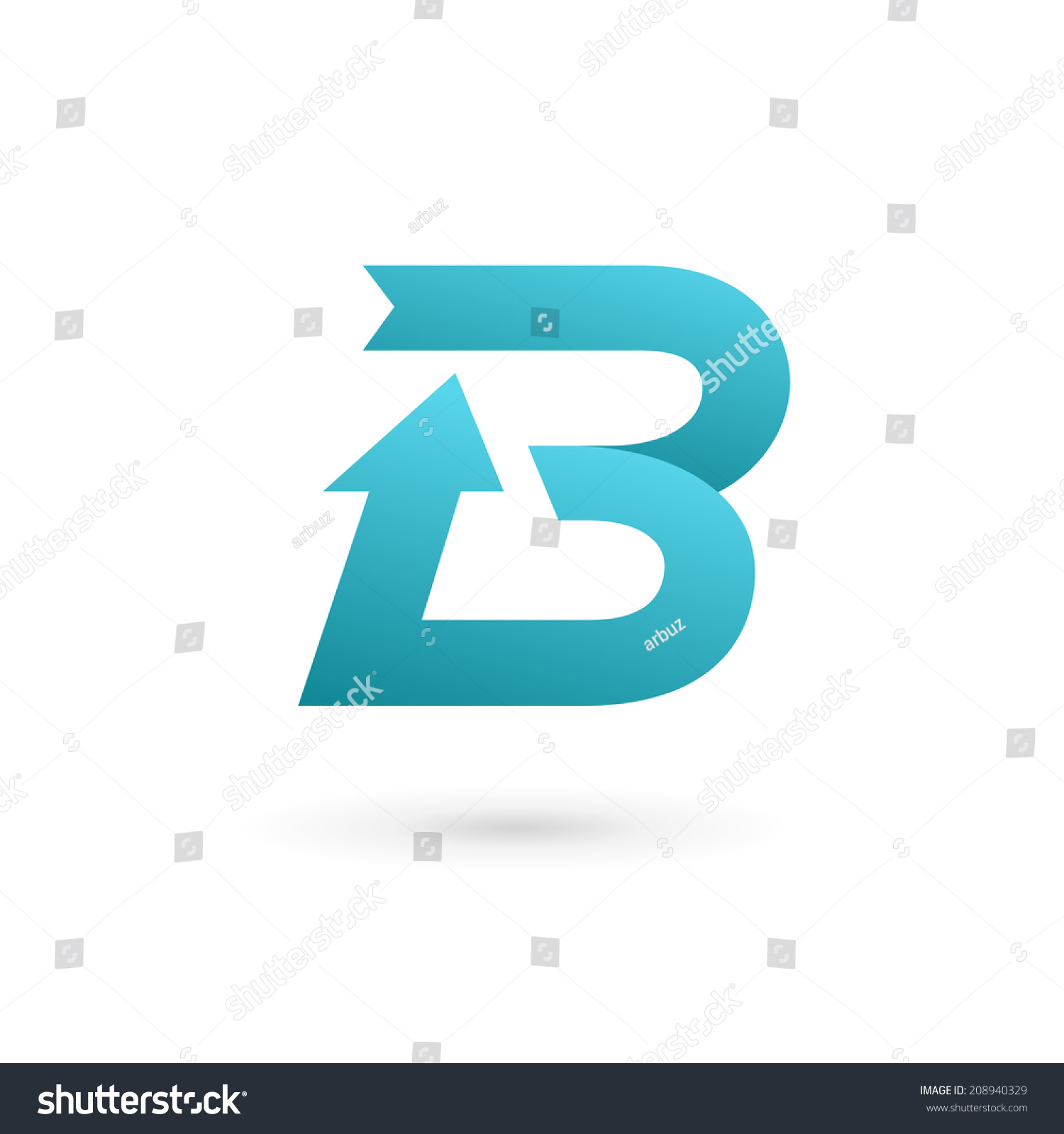 Letter B Arrow Ribbon Logo Icon: Vector De Stock (libre De Regalías ...