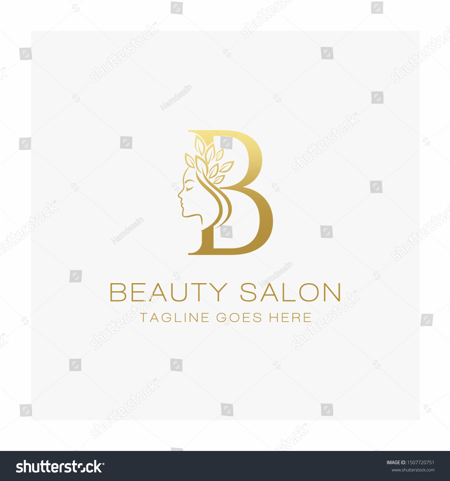 Letter B Beauty Salon Logo Design: เวกเตอร์สต็อก (ปลอดค่าลิขสิทธิ์ ...