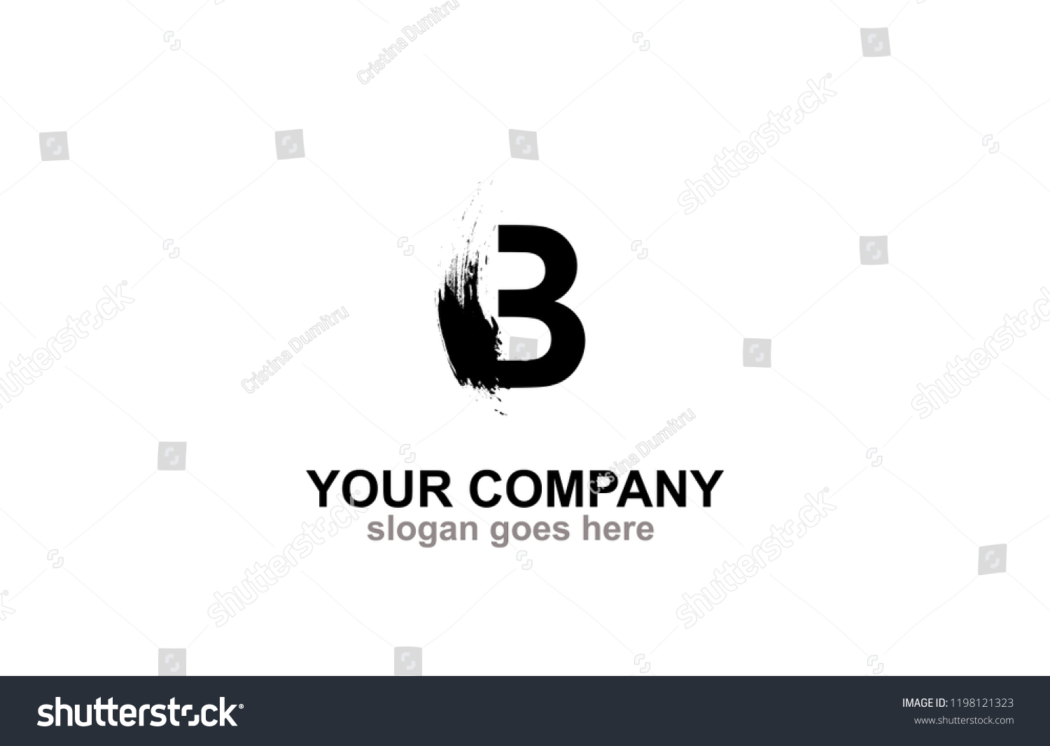 Letter B Brush Logo Design Concept Stock Vector (Royalty Free ...